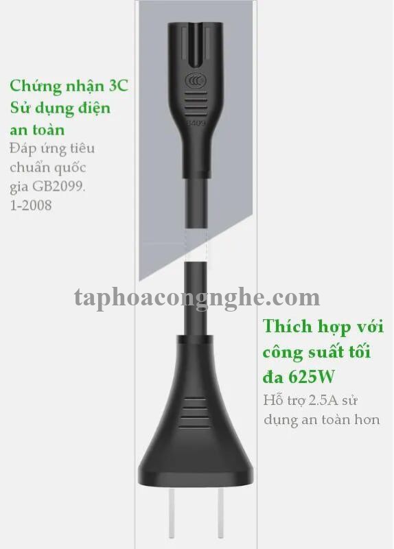 Ugreen 40311 0.5m Màu Đen Dây nguồn sạc số 8 CD159 30040311